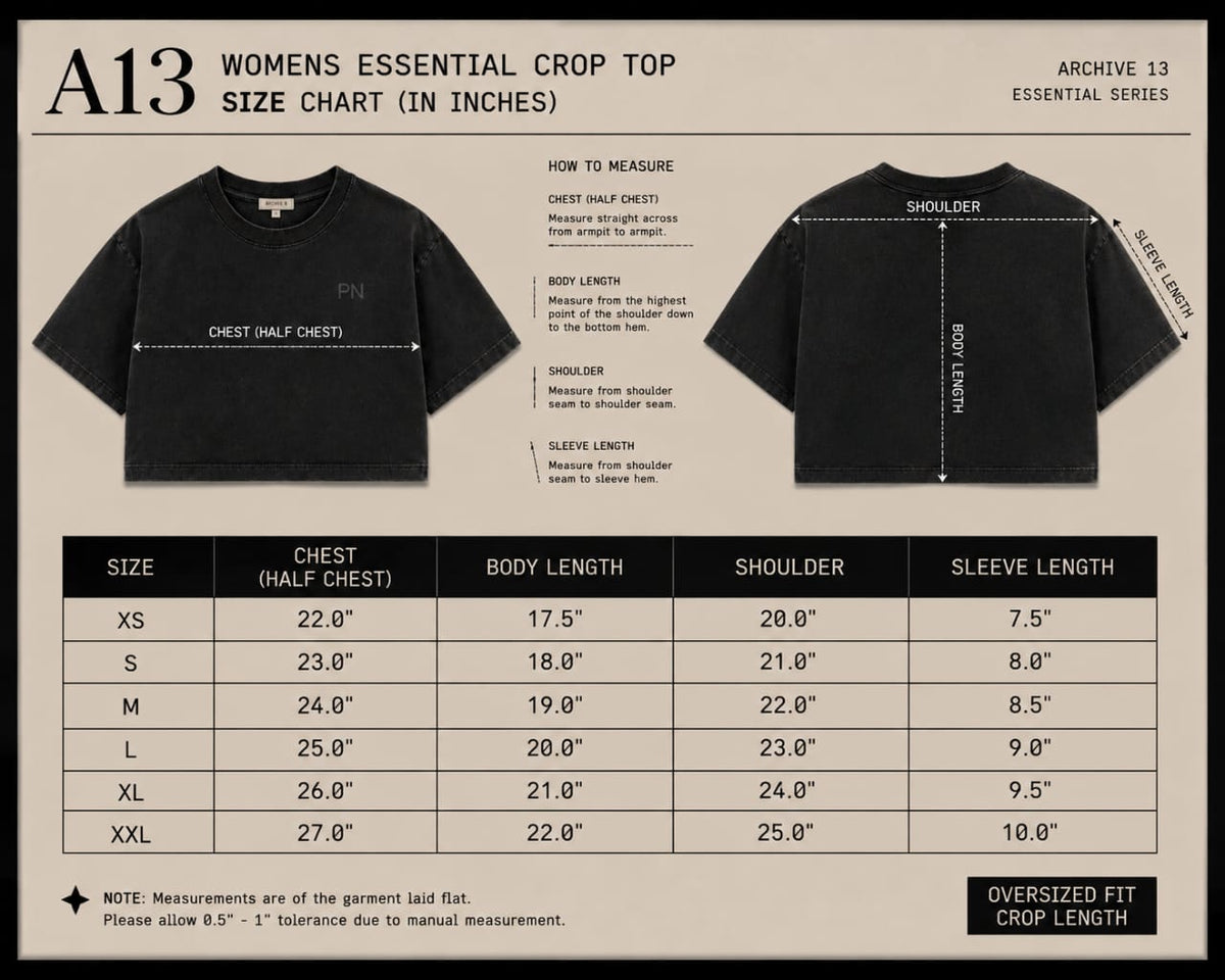 Archive13™ Womens Essential Crop - Washed Black