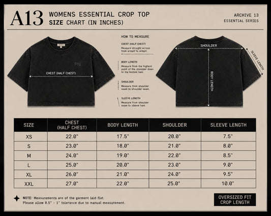 Archive13™ Womens Essential Crop - Washed Black