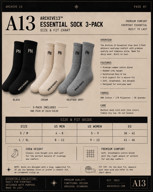 Archive 13 - Essential Sock 3-pack
