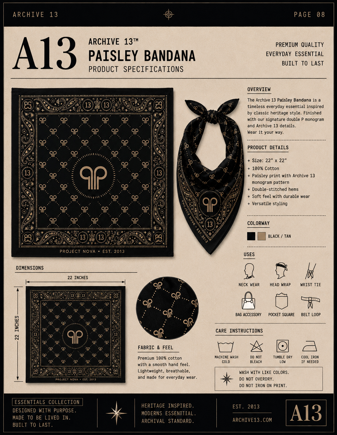 Archive 13 Paisley Bandana